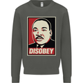 Disobey Martin Luther King Black Lives Matter Kids Sweatshirt Jumper Storm Grey