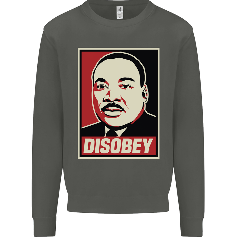 Disobey Martin Luther King Black Lives Matter Kids Sweatshirt Jumper Storm Grey