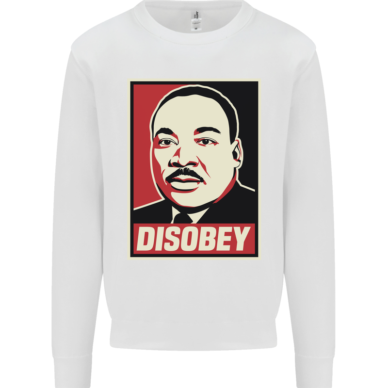 Disobey Martin Luther King Black Lives Matter Kids Sweatshirt Jumper White