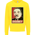 Disobey Martin Luther King Black Lives Matter Kids Sweatshirt Jumper Yellow