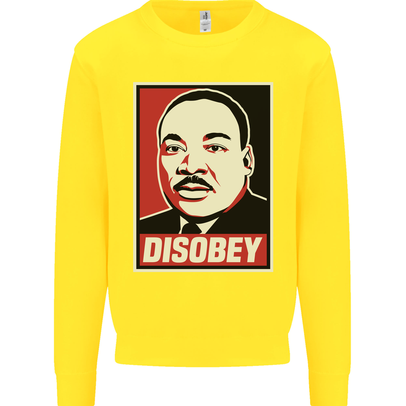 Disobey Martin Luther King Black Lives Matter Kids Sweatshirt Jumper Yellow