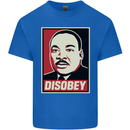 Disobey Martin Luther King Black Lives Matter Kids T-Shirt Childrens Royal Blue