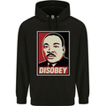 Disobey Martin Luther King Black Lives Matter Mens 80% Cotton Hoodie Black
