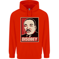 Disobey Martin Luther King Black Lives Matter Mens 80% Cotton Hoodie Bright Red