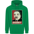 Disobey Martin Luther King Black Lives Matter Mens 80% Cotton Hoodie Irish Green