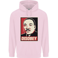 Disobey Martin Luther King Black Lives Matter Mens 80% Cotton Hoodie Light Pink