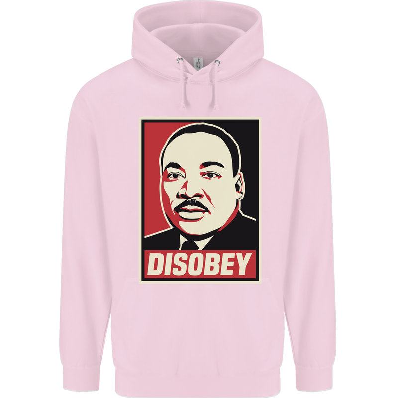 Disobey Martin Luther King Black Lives Matter Mens 80% Cotton Hoodie Light Pink