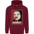 Disobey Martin Luther King Black Lives Matter Mens 80% Cotton Hoodie Maroon