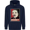 Disobey Martin Luther King Black Lives Matter Mens 80% Cotton Hoodie Navy Blue