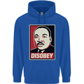 Disobey Martin Luther King Black Lives Matter Mens 80% Cotton Hoodie Royal Blue