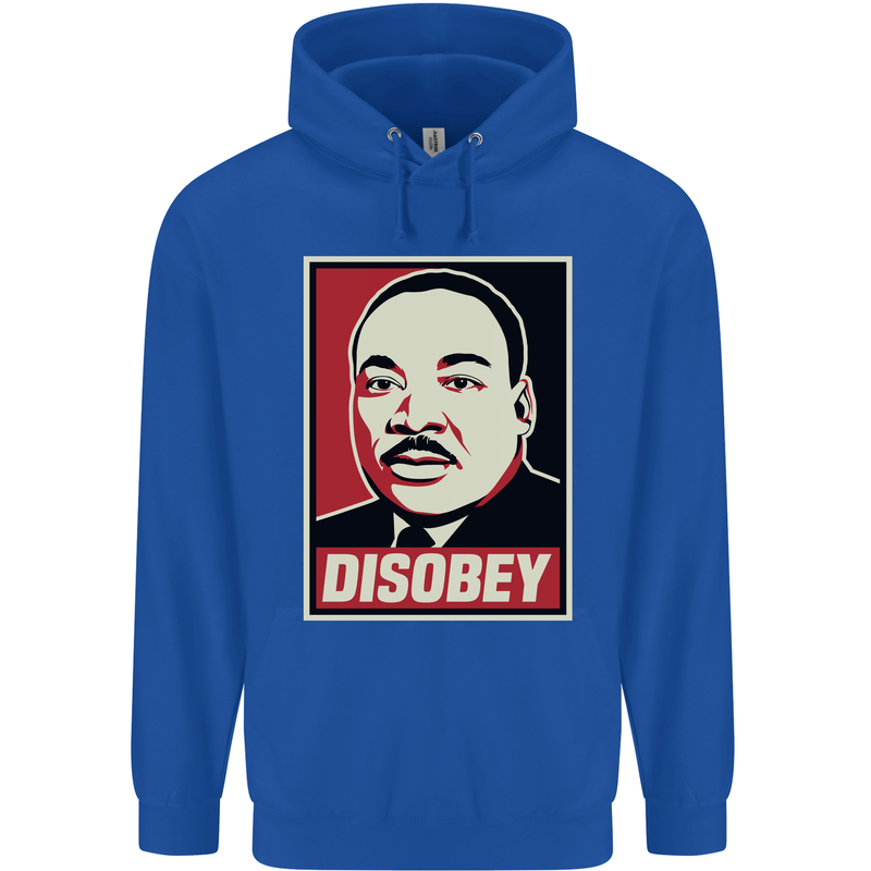 Disobey Martin Luther King Black Lives Matter Mens 80% Cotton Hoodie Royal Blue