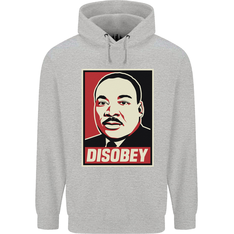 Disobey Martin Luther King Black Lives Matter Mens 80% Cotton Hoodie Sports Grey