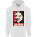 Disobey Martin Luther King Black Lives Matter Mens 80% Cotton Hoodie White