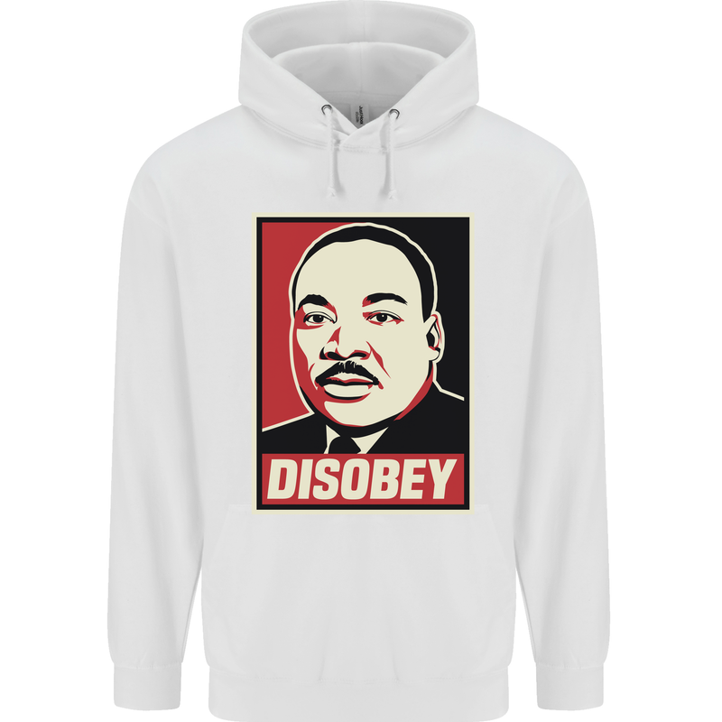 Disobey Martin Luther King Black Lives Matter Mens 80% Cotton Hoodie White