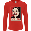 Disobey Martin Luther King Black Lives Matter Mens Long Sleeve T-Shirt Red