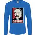 Disobey Martin Luther King Black Lives Matter Mens Long Sleeve T-Shirt Royal Blue