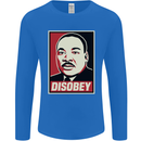 Disobey Martin Luther King Black Lives Matter Mens Long Sleeve T-Shirt Royal Blue