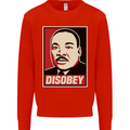 Disobey Martin Luther King Black Lives Matter Mens Sweatshirt Jumper Bright Red