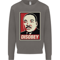 Disobey Martin Luther King Black Lives Matter Mens Sweatshirt Jumper Charcoal