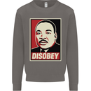 Disobey Martin Luther King Black Lives Matter Mens Sweatshirt Jumper Charcoal