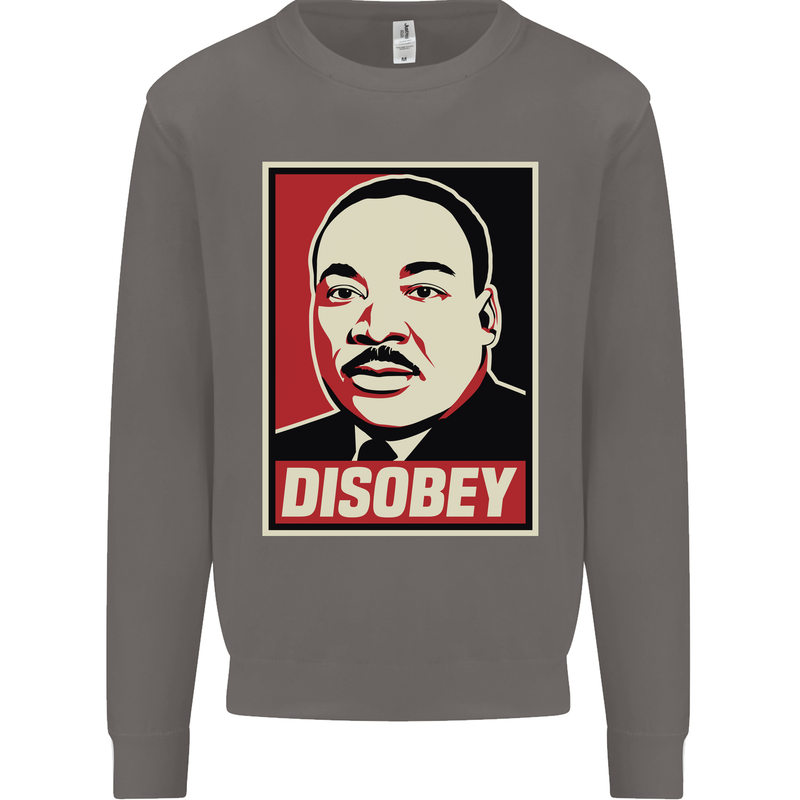 Disobey Martin Luther King Black Lives Matter Mens Sweatshirt Jumper Charcoal