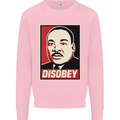Disobey Martin Luther King Black Lives Matter Mens Sweatshirt Jumper Light Pink