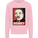 Disobey Martin Luther King Black Lives Matter Mens Sweatshirt Jumper Light Pink