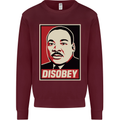 Disobey Martin Luther King Black Lives Matter Mens Sweatshirt Jumper Maroon