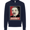 Disobey Martin Luther King Black Lives Matter Mens Sweatshirt Jumper Navy Blue