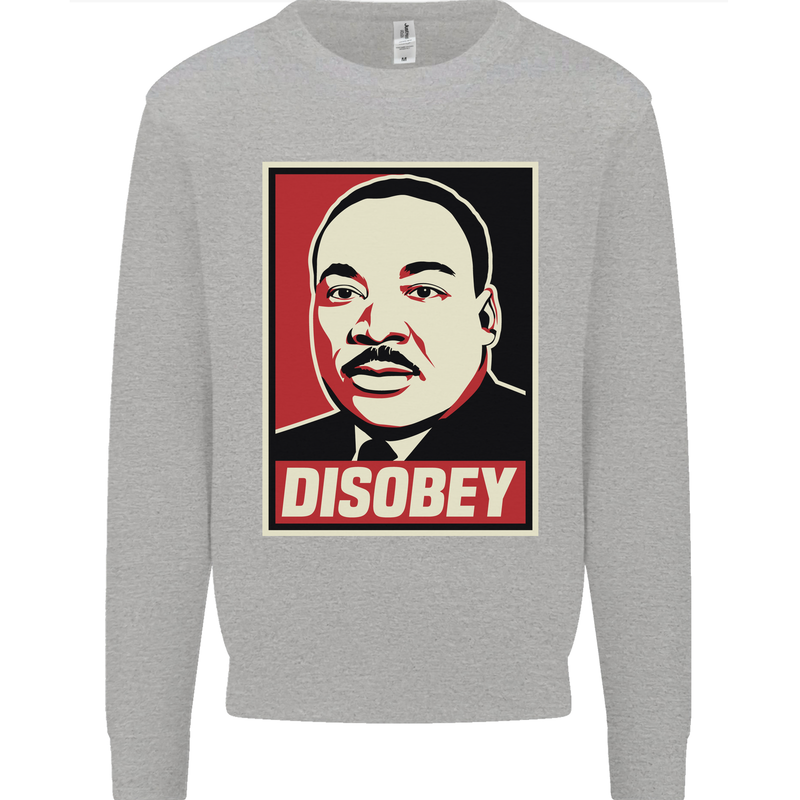 Disobey Martin Luther King Black Lives Matter Mens Sweatshirt Jumper Sports Grey