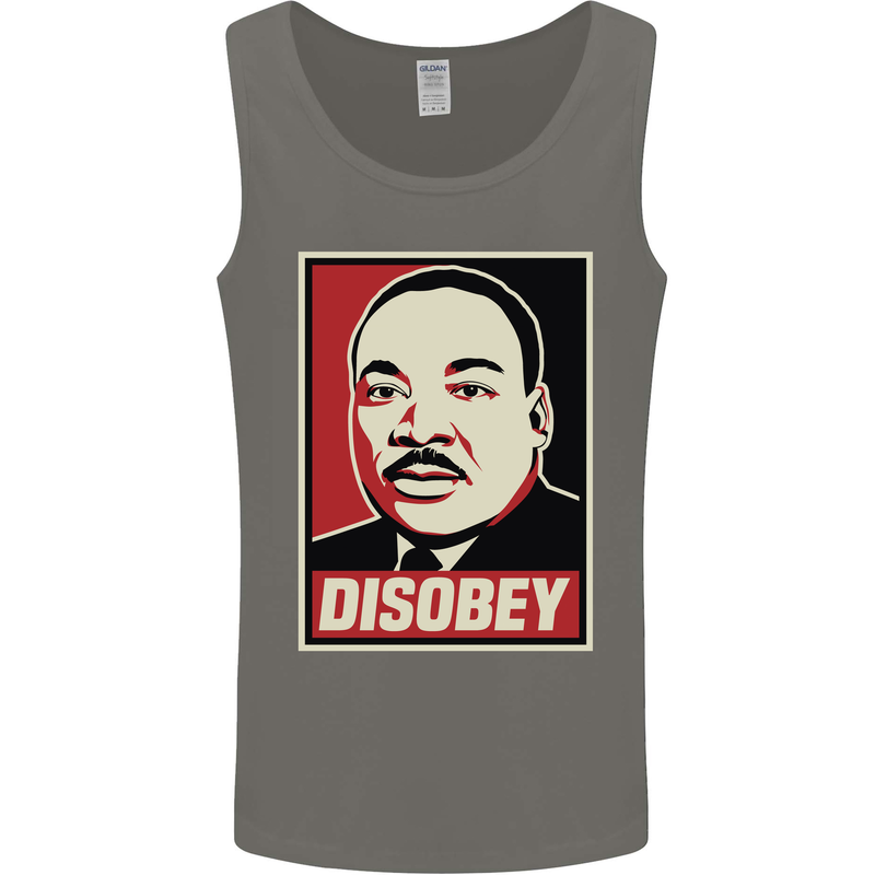 Disobey Martin Luther King Black Lives Matter Mens Vest Tank Top Charcoal