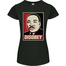 Disobey Martin Luther King Black Lives Matter Womens Petite Cut T-Shirt Black