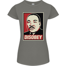 Disobey Martin Luther King Black Lives Matter Womens Petite Cut T-Shirt Charcoal