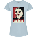 Disobey Martin Luther King Black Lives Matter Womens Petite Cut T-Shirt Light Blue