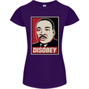 Disobey Martin Luther King Black Lives Matter Womens Petite Cut T-Shirt Purple