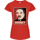 Disobey Martin Luther King Black Lives Matter Womens Petite Cut T-Shirt Red