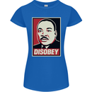 Disobey Martin Luther King Black Lives Matter Womens Petite Cut T-Shirt Royal Blue
