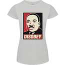 Disobey Martin Luther King Black Lives Matter Womens Petite Cut T-Shirt Sports Grey