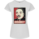 Disobey Martin Luther King Black Lives Matter Womens Petite Cut T-Shirt White