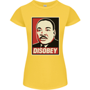Disobey Martin Luther King Black Lives Matter Womens Petite Cut T-Shirt Yellow