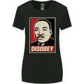 Disobey Martin Luther King Black Lives Matter Womens Wider Cut T-Shirt Black