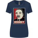 Disobey Martin Luther King Black Lives Matter Womens Wider Cut T-Shirt Navy Blue