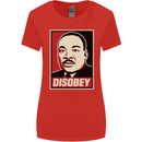 Disobey Martin Luther King Black Lives Matter Womens Wider Cut T-Shirt Red