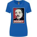 Disobey Martin Luther King Black Lives Matter Womens Wider Cut T-Shirt Royal Blue