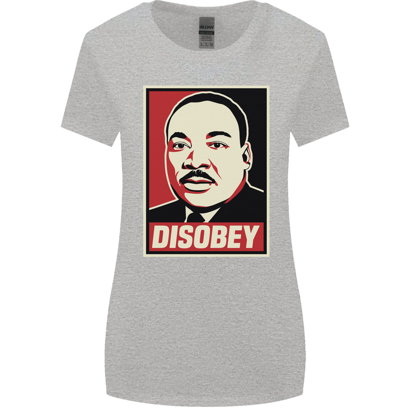 Disobey Martin Luther King Black Lives Matter Womens Wider Cut T-Shirt Sports Grey