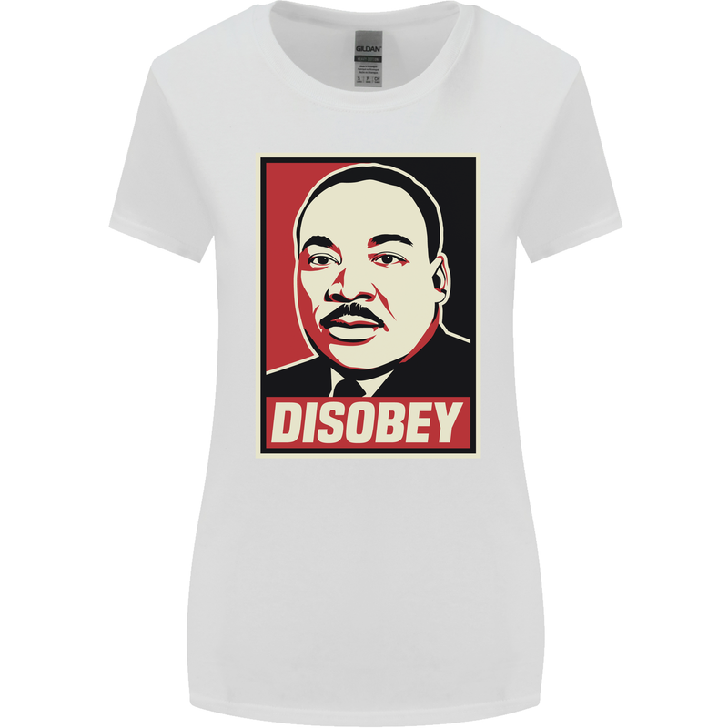 Disobey Martin Luther King Black Lives Matter Womens Wider Cut T-Shirt White