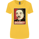 Disobey Martin Luther King Black Lives Matter Womens Wider Cut T-Shirt Yellow