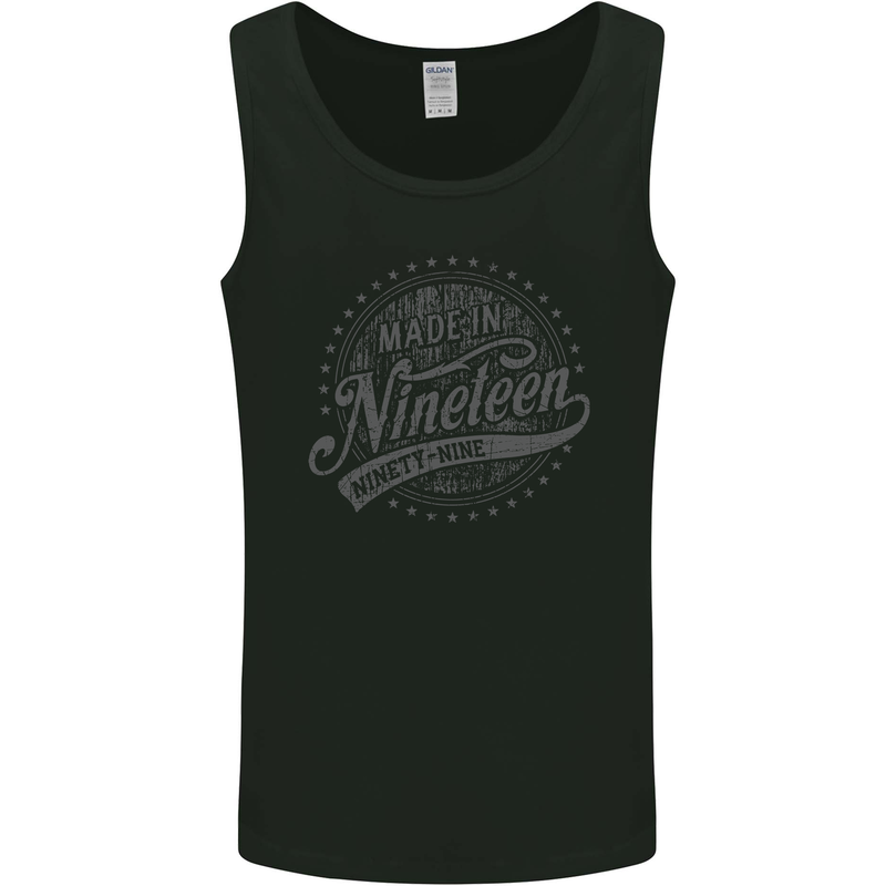 Distressed 24th Birthday Made In 1999 Mens Vest Tank Top Black