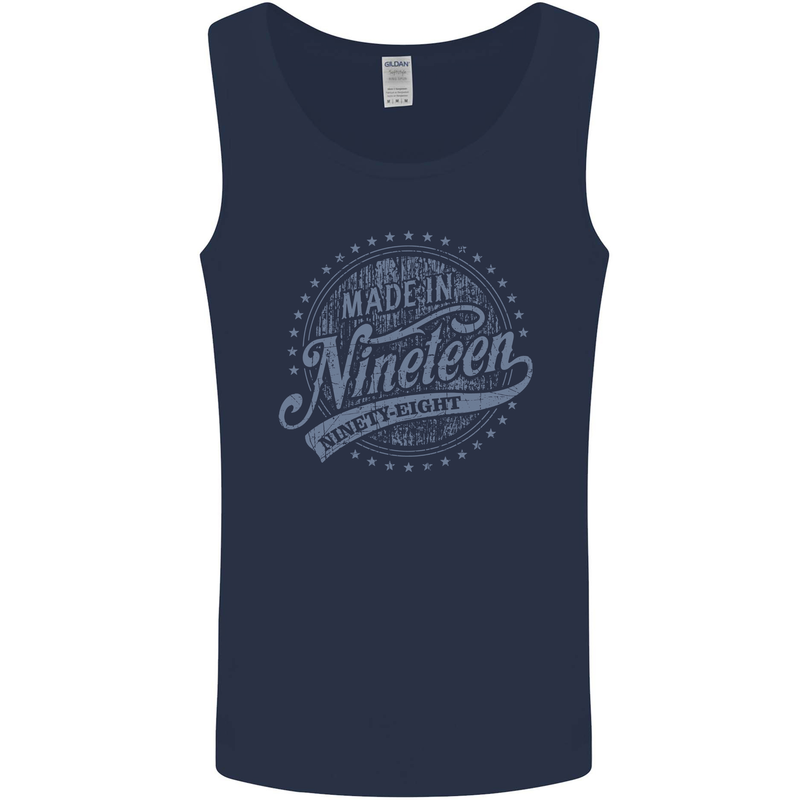 Distressed 24th Birthday Made In 1999 Mens Vest Tank Top Navy Blue