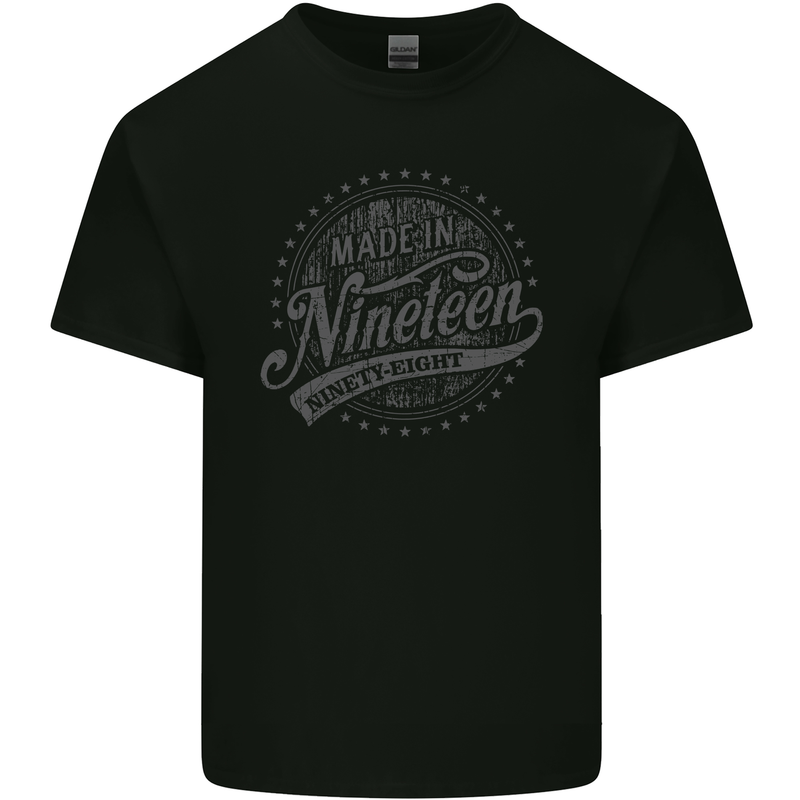 Distressed 25th Birthday Made In 1998 Mens Cotton T-Shirt Tee Top Black